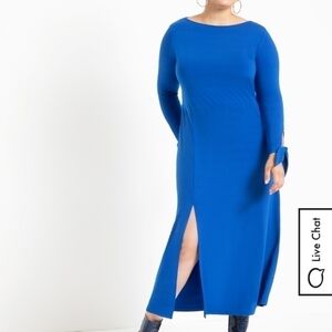 Eloquii Boatneck Tie Sleeve Dress